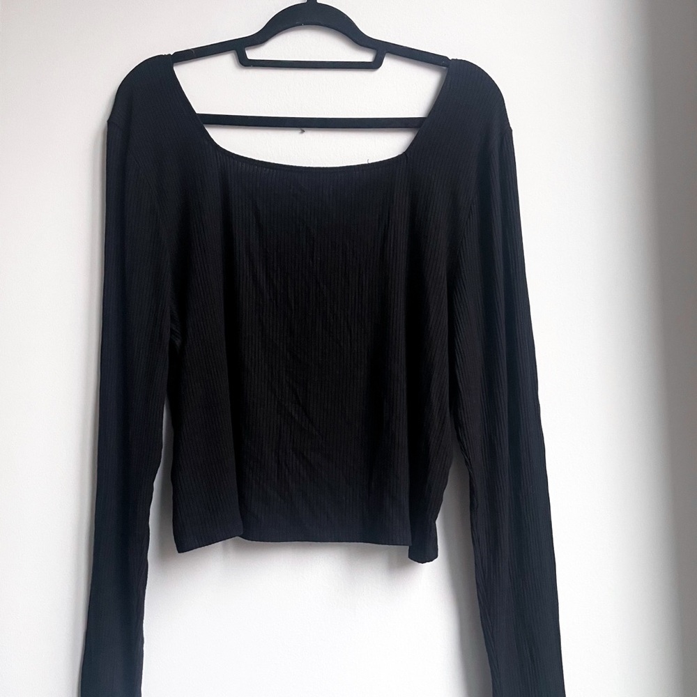 Wild Fable Black Fitted Long Sleeve Blouse - Picture 5 of 6